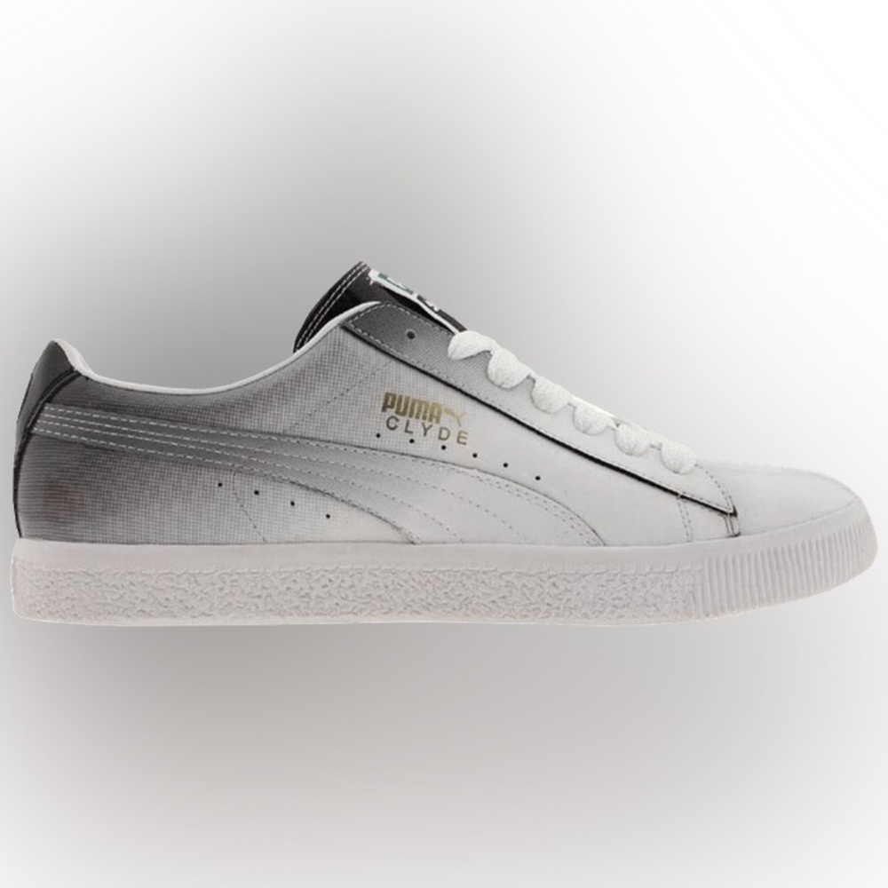 Puma Men’s Clyde PF Black/White/Yellowish Sneakers Size 11.5 US